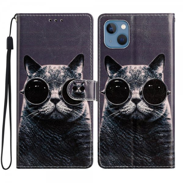 iPhone 15 Plus Cover Motiv Kat med Solbriller