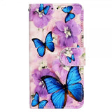 iPhone 15 Plus Cover Motiv Lilla Blomster Blå Sommerfugle