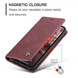 CaseMe iPhone 15 Plus Retro Flip Cover Rød