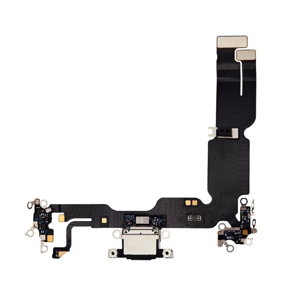 iPhone 15 Plus Opladerport med Flexkabel - Sort