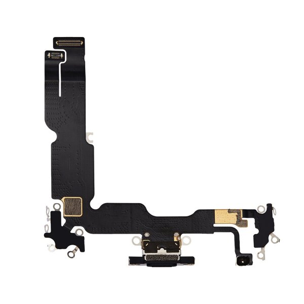 iPhone 15 Plus Opladerport med Flexkabel - Sort