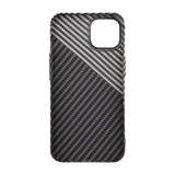 iPhone 15 Plus Cover Kulfiber Mønster Sort Hvid