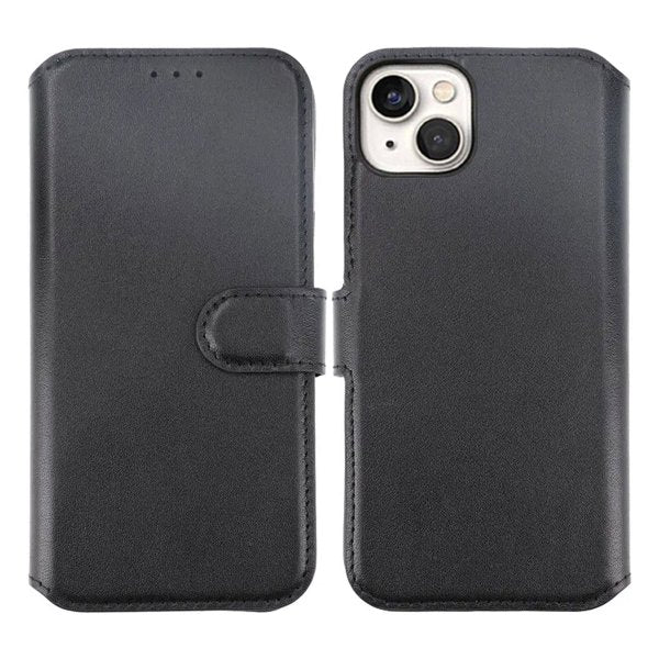 Rvelon iPhone 15 Plus Etui Ægte Læder Sort
