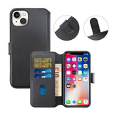 Rvelon iPhone 15 Plus Etui Ægte Læder Sort