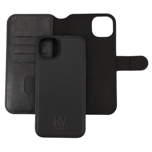 Rvelon iPhone 15 Plus Cover Magnetisk Aftageligt Etui Sort