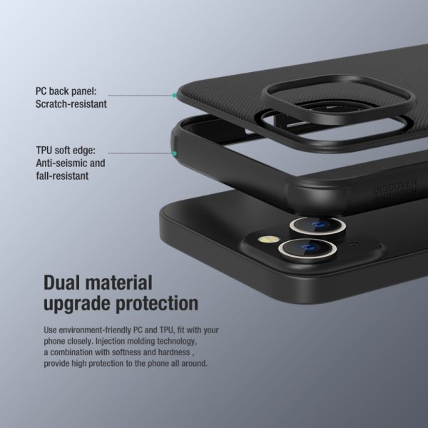 Nillkin iPhone 15 Plus Cover Frosted Shield Pro MagSafe Blå