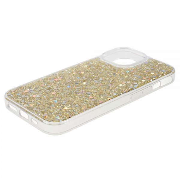 iPhone 15 Plus Cover Glimmerpailletter Guld