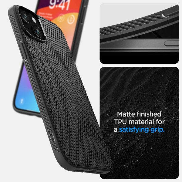 Spigen iPhone 15 Plus Cover Liquid Air Mat Sort