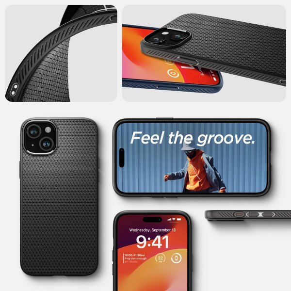Spigen iPhone 15 Plus Cover Liquid Air Mat Sort