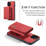 Dg.Ming iPhone 15 Plus Cover M1 Series Aftagelig Kortholder Rød