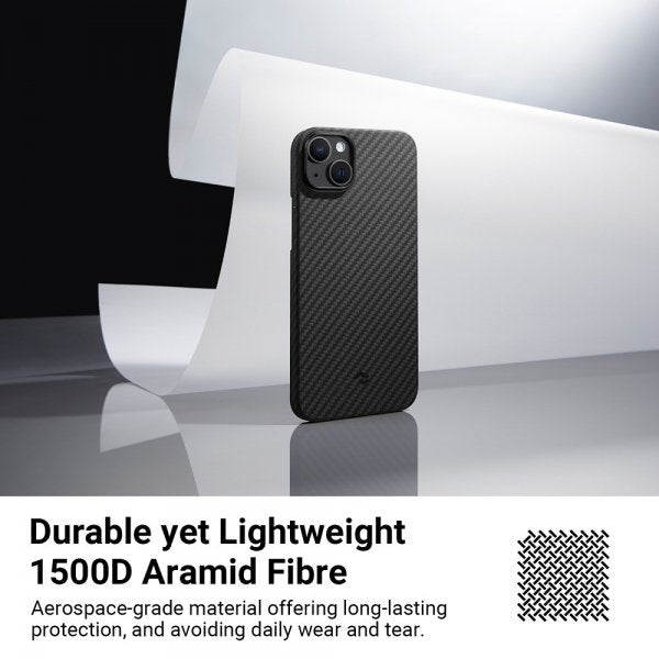 Pitaka iPhone 15 Plus Cover MagEZ Case 4 Sort/Grå Twill