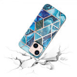 iPhone 15 Plus Cover Marmormønster Blå Grøn