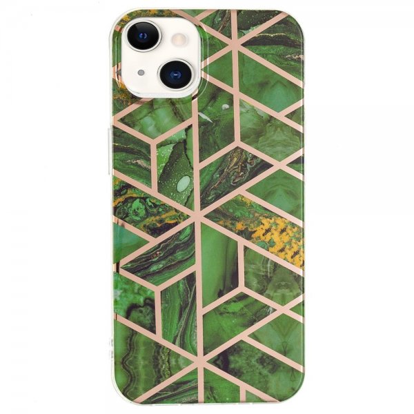 iPhone 15 Plus Cover Marmormønster Grøn