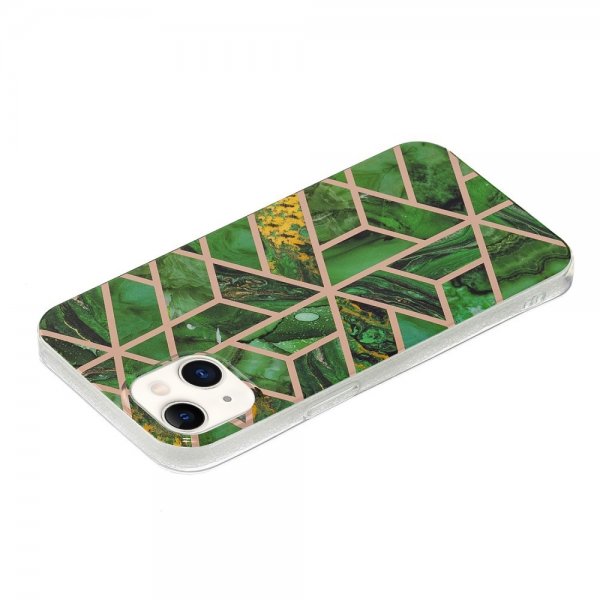 iPhone 15 Plus Cover Marmormønster Grøn