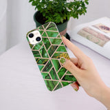iPhone 15 Plus Cover Marmormønster Grøn