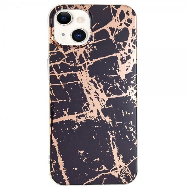 iPhone 15 Plus Cover Marmormønster Sort