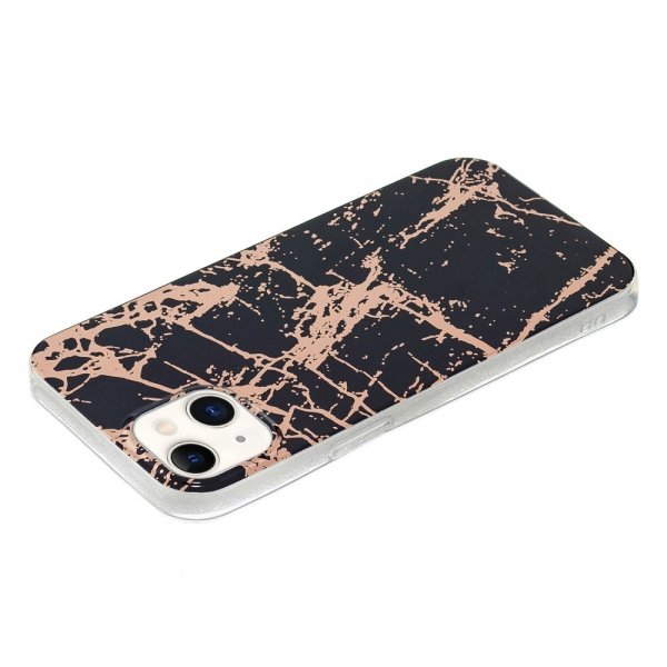iPhone 15 Plus Cover Marmormønster Sort