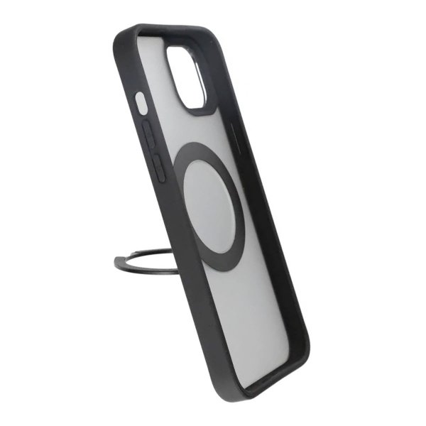 Rvelon iPhone 15 Plus Cover Roterbart MagSafe Stativ Sort