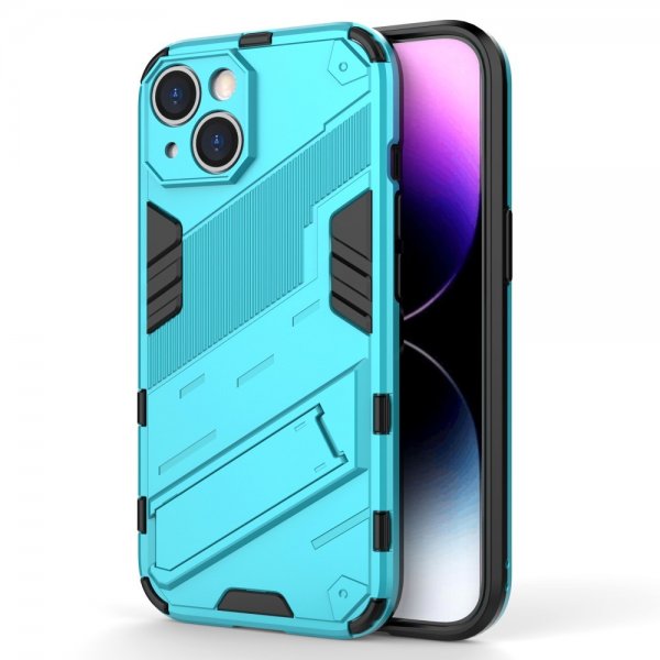 iPhone 15 Plus Cover med Stander Lyseblå