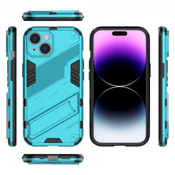 iPhone 15 Plus Cover med Stander Lyseblå