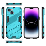 iPhone 15 Plus Cover med Stander Lyseblå