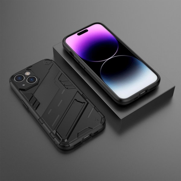 iPhone 15 Plus Cover med Stativ Sort
