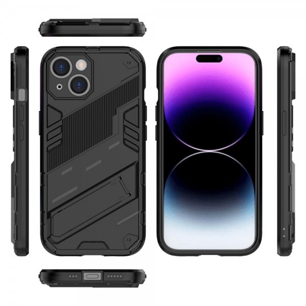 iPhone 15 Plus Cover med Stativ Sort