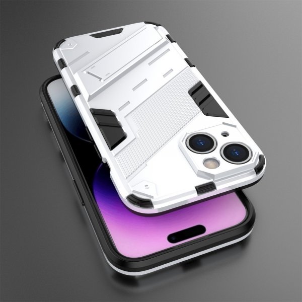 iPhone 15 Plus Cover med Stander Hvid