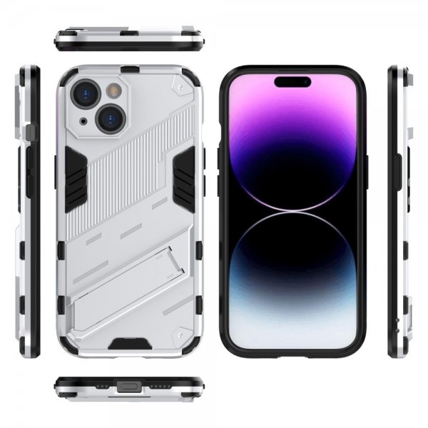 iPhone 15 Plus Cover med Stander Hvid