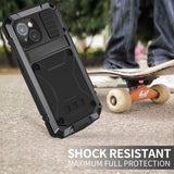 R-JUST iPhone 15 Plus Cover Metal Stødsikkert Sort
