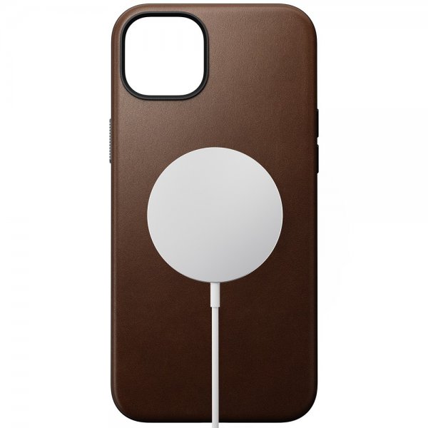 Nomad iPhone 15 Plus Cover Modern Leather Case Brun