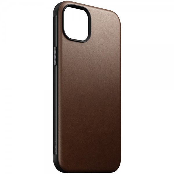 Nomad iPhone 15 Plus Cover Modern Leather Case Brun
