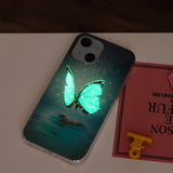 iPhone 15 Plus Cover Motiv Blå Sommerfugl