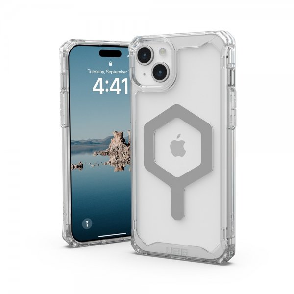 Urban Armor Gear (UAG) iPhone 15 Plus Cover Plyo MagSafe Ice Silver