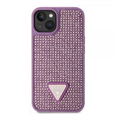 Guess iPhone 15 Plus Cover Rhinestone Lilla