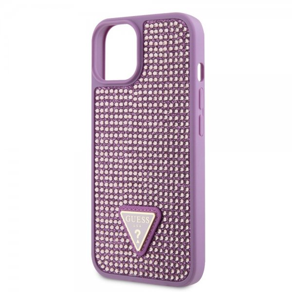 Guess iPhone 15 Plus Cover Rhinestone Lilla