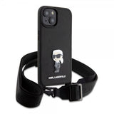 Karl Lagerfeld iPhone 15 Plus Cover Saffiano Crossbody Sort