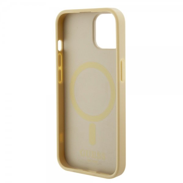 Guess iPhone 15 Plus Cover Saffiano MagSafe Beige