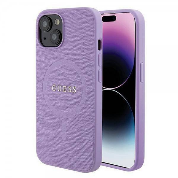 Guess iPhone 15 Plus Cover Saffiano MagSafe Lilla