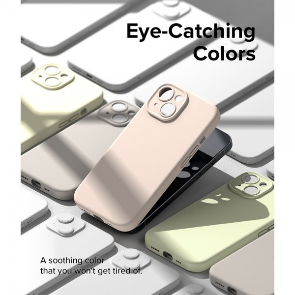 Ringke iPhone 15 Plus Cover Silikone Magnetisk Pink Sand