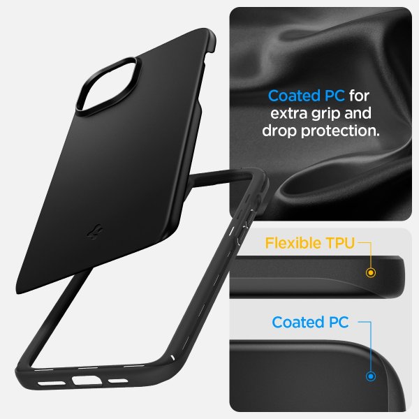 Spigen iPhone 15 Plus Cover Thin Fit Sort