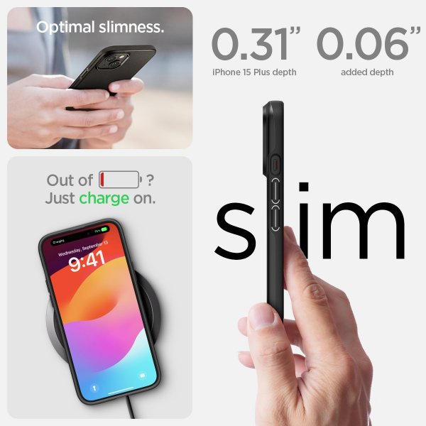 Spigen iPhone 15 Plus Cover Thin Fit Sort