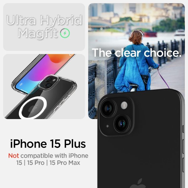 Spigen iPhone 15 Plus Cover Ultra Hybrid MagFit Hvid