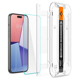 Spigen iPhone 15 Plus/iPhone 16 Plus Skærmbeskytter GLAS.tR EZ Fit 2-pak