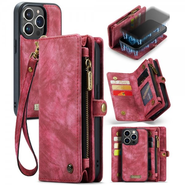 CaseMe iPhone 15 Pro Cover 008 Series Aftageligt Cover Rød
