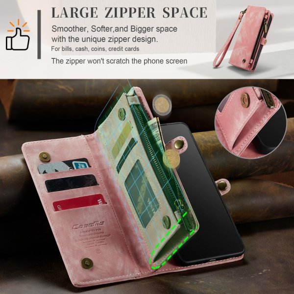 CaseMe iPhone 15 Pro Cover 008 Series Aftageligt Cover Rosa