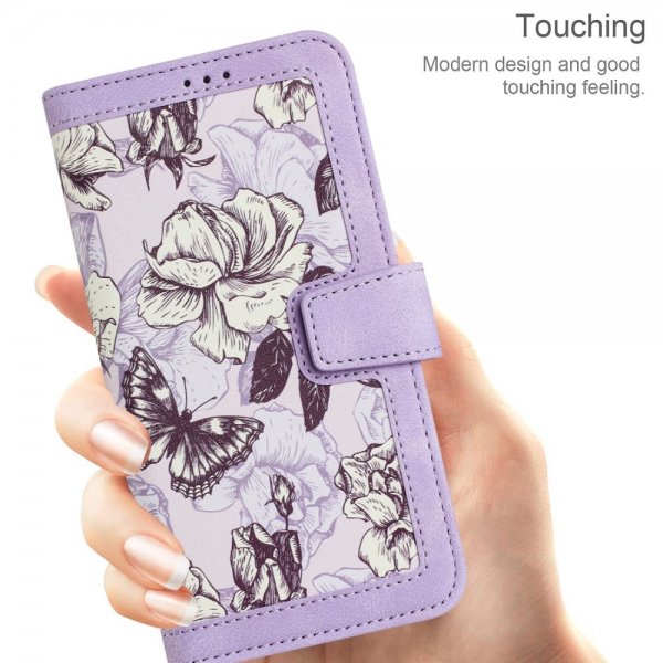 iPhone 15 Pro Cover Blomstermønster Lilla