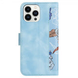 iPhone 15 Pro Cover Blomstret Lysblå