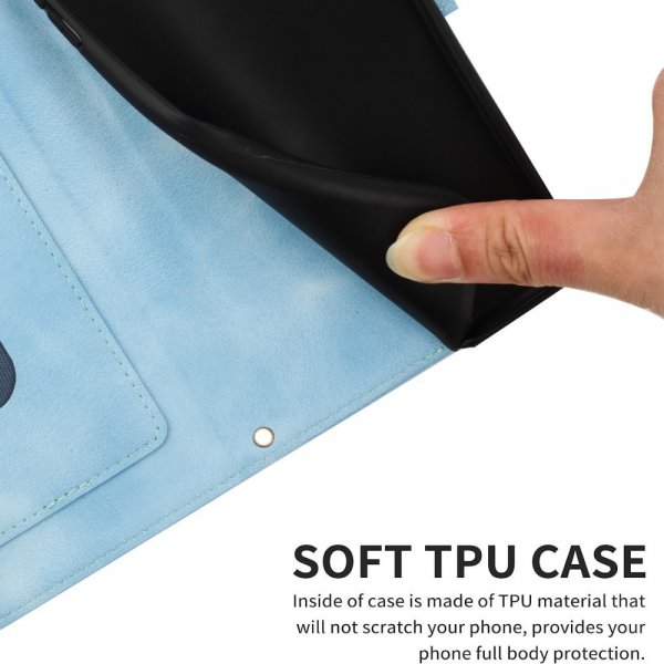 iPhone 15 Pro Cover Blomstret Lysblå