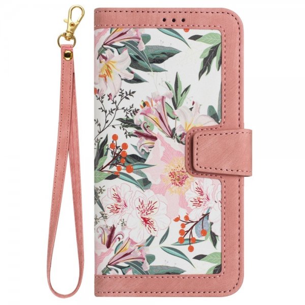 iPhone 15 Pro Cover Blomstermønster Rosa